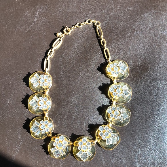 J Crew Crystal & Yellow lucite Necklace - Picture 5 of 9